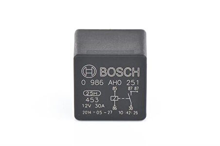 Bosch 0986AH0251 Kapama Rölesi B Tipi 12V 30 Amp 5 Uçlu Sapsız Siyah Yeni Kod 1K0906381