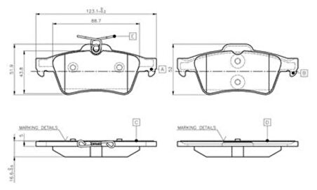 Bosch 0986Tb3028 Fren Balatası Arka Opel Vectra C - Ford Focus Cmax 1.6 Tdcı 04
