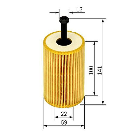 Bosch 1457429193 Yağ Filtresi 206 P307 C2 C3 C3 Pluriel Berlingo II Partner II Tu5Jp4 1.16V C2 C3 P106 Saxo Partner Berlingo Tu3Jp 1.4 8V 1109.R6