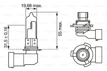 Bosch 1987302152 Far Ampulu Uzun Pure Light 12V HB3 60 W P20D HB3 P20D Astra G 98-9 ALF_032013_LPE