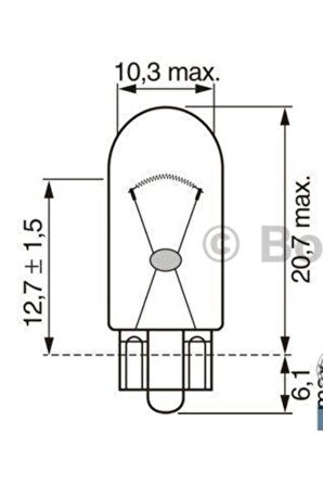 Bosch 1987302821 1987302205 Ampul Eco 12v W16w Stop Dipsiz W2.1x9.5d Osramh 921 ( 10 Adet )