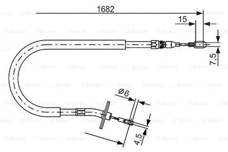 Bosch 1987477703 El Fren Teli Sol Arka Sprinter 901 902 903 904 96-06 1682mm A6674204685