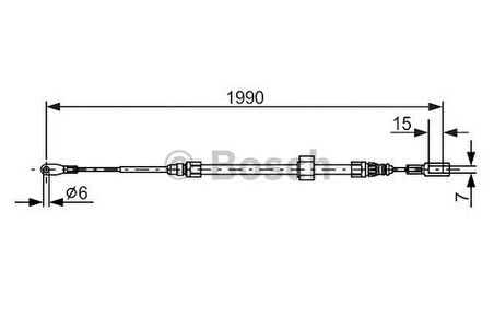 Bosch 1987477854 El Fren Teli Ön 1435 285 Lt 28 Dingil Uzunlugu 1990mm Tek Tekerlek 97- 9014202185