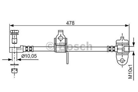 Bosch 1987481070 Fren Hortumu Sağ Ön 478mm 