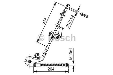 Bosch 1987481428 Ön Sağ Fren Hortumu P407 P407 Sw Coupe C5 III 04>