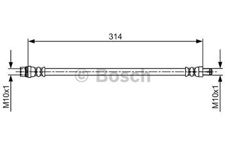 Bosch 1987481718 Fren Hortumu Ön R5 84>95 P 106 96> Sandero 08> Logan 04>