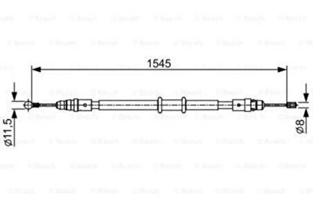 Bosch 1987482551 El Fren Teli Arka Master III Movano B M9T 10-1545mm 8200727569