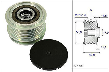 Bosch F00M599534 Alternatör Gergi Rulmanı Passat-Golf III-IV 1.9TDI-Caddy III 1.7SDI-1.9TDI F00M147801 022903119C