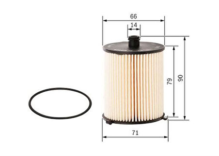 Bosch F026402810 Mazot Filtresi Toyota Yaris 1.4 D4D 11- 233090N010