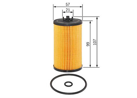 Bosch F026407074 Yağ Filtresi Astra Classic 99>02 Astra J 13> Astra K 15> Insıgnıa A Insıgnıa B Merıva B Mokka X Mokka 14> B16Dte B16Dth B16Dtl