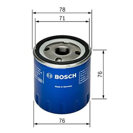 Bosch F026407078 Yağ Filtresi Fıesta Fusıon 1.25 1.4 01 > Focus Cma 03 07 Focus 1.4 1.6 Mondeo Kuga S Ma1.6 Eco 07 > Saab 9 5 2.0 2.3 Volvo C30 S40 S80 V40 V50 V60 V69