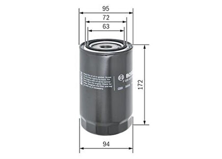 Bosch F026407081 Yağ Filtresi Iveco Daily III 99-06 3.0 IV 06-11 F1C 136Ps 166Ps 170Ps 2995561