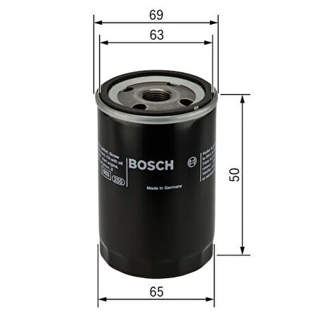 Bosch F026407089 Yağ Filtresi Smart Fortwo Cabrio (451) 07- A1321800010