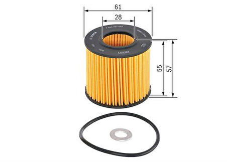 Bosch F026407092 Yağ Filtresi Toyota Corolla Auris 10-12 Avensis 09-12 RAV4 08-11 04152B1010