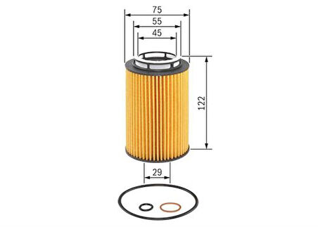 Bosch F026407158 Yağ Filtresi BMW N63 F01 F10 G30 F12 F06 G11 G15 F15 G05 F06 E71 E70 11427583220
