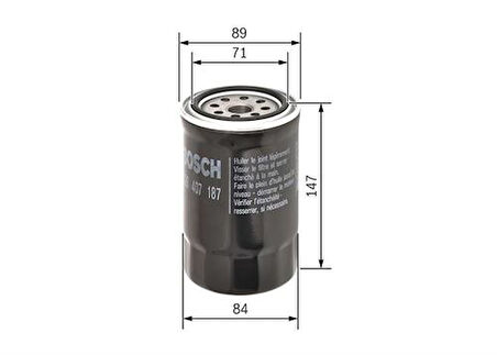 Bosch F026407187 Yağ Filtresi 2631027420