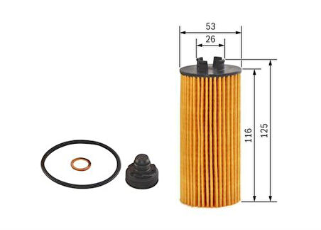 Bosch F026407204 Yağ Filtresi BMW B37 B48 B38 F45 F46 F48 F39 I8 Mini F54 F55 F56 F57 F59 11428570590