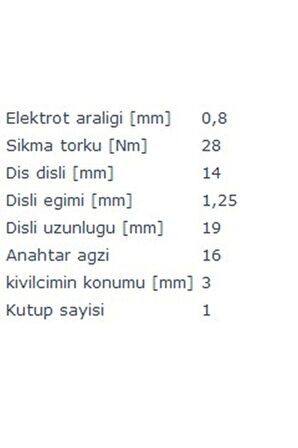 Mercedes Benz E200(210) C180(202) 200e 200te 300se W124 1992-1993 Atesleme Bujisi (f8dc4) Ea 0.8mm