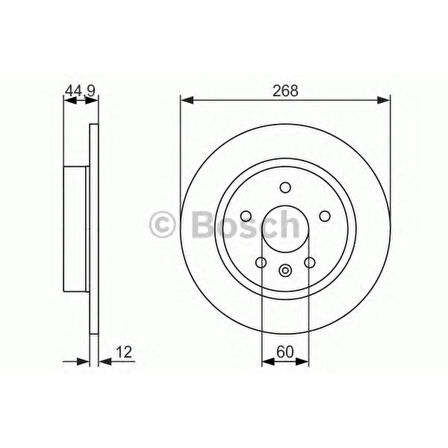 FREN DISKI ARKA 268.50MM OPEL ASTRA J 1.4I 1.4I TURBO 1.6I 1.6I TURBO 1.7CDTI 09->