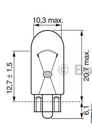 1987302241 Ampul Eco 12v Wy5w Sarı Dipsiz Gösterge W2.1x9.5d