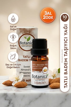 Tatlı Badem Yağı Soğuk Sıkım %100 Saf Kaş Kirpik Bakımı Bebek Masajı 10 ml Pura Morena