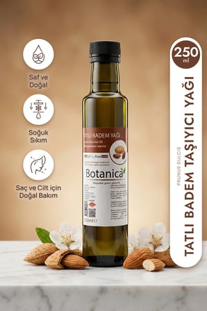 Tatlı Badem Yağı Soğuk Sıkım  Kaş Kirpik Bakımı Bebek Masajı 250 Ml Pura Morena