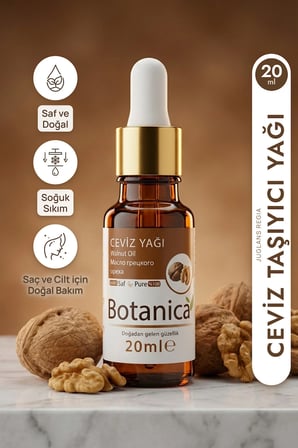 Ceviz Yağı Soğuk Sıkım  Bronzlaştırıcı Cilt Besleyici Walnut Oil 20 Ml Pura Morena