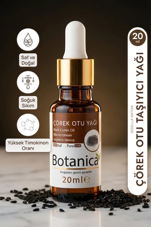 Çörekotu Yağı Soğuk Sıkım  Saç Bakımı Gıda Uyumlu Black Seed Oil 20 Ml Pura Morena