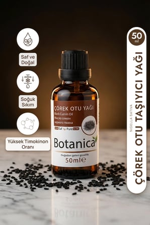 Çörekotu Yağı Soğuk Sıkım  Saç Bakımı Gıda Uyumlu Black Seed Oil 50 Ml Pura Morena
