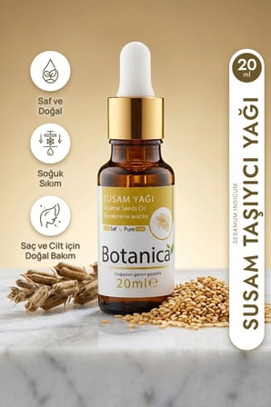 Susam Yağı Soğuk Sıkım  Vücut Masajı Ayurveda Masaj Yağı Sesame Oil 20 Ml Pura Morena
