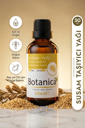 Susam Yağı Soğuk Sıkım  Vücut Masajı Ayurveda Masaj Yağı Sesame Oil 50 Ml Pura Morena