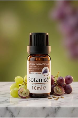 Üzüm Çekirdeği Yağı Soğuk Sıkım %100 Saf Masaj Yağı Hafif Nemlendirici 10 ml Pura Morena