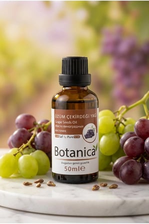 Üzüm Çekirdeği Yağı Soğuk Sıkım  Masaj Yağı Hafif Nemlendirici 50 Ml Pura Morena