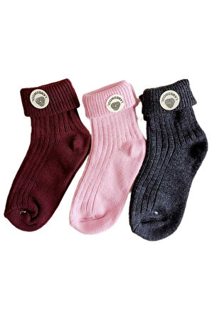 YÜNLÜ ÇORAP SOKET FİTİLLİ ERKEK UNISEX KADIN BOT ÇORABI, KALIN KIŞLIK KOKULU ÇORAP PEMBE
