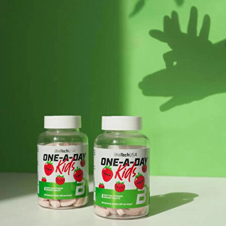 BIOTECH USA One-A-Day Kids Vitamin + Mineral - 90 chewable çiğneme tab +4 Çocuklara özel) USA MENŞEİ