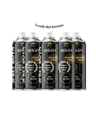 Ekin 400 ml Şeffaf Sprey Vernik Mat Koruma 5 Adet