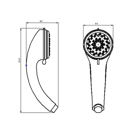 Tema Classic Banyo Duş Başlığı 3 Fonksiyonlu Blister Ambalajlı
