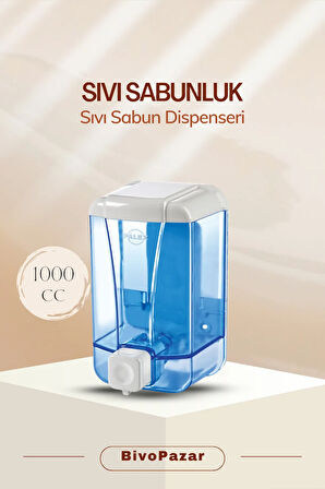 Palex Sıvı Sabunluk (Sıvı Sabun Dispenseri) 1000 Cc.şeffaf-Mavi