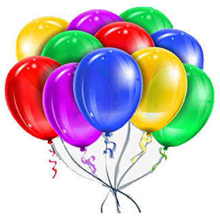 Metalik Karışık Renkli Balon 12 İnch 20 Adet