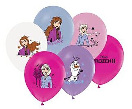 Frozen Baskili Balon 12 inch 10 Adet