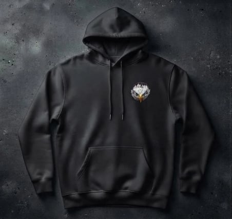 Kartal Figürlü Baskı Detaylı Kapşonlu Hoodie / Sweatshirt