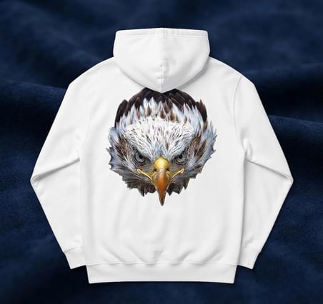Kartal Figürlü Baskı Detaylı Kapşonlu Hoodie / Sweatshirt