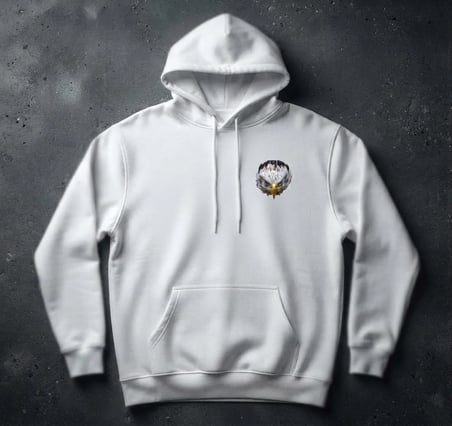 Kartal Figürlü Baskı Detaylı Kapşonlu Hoodie / Sweatshirt