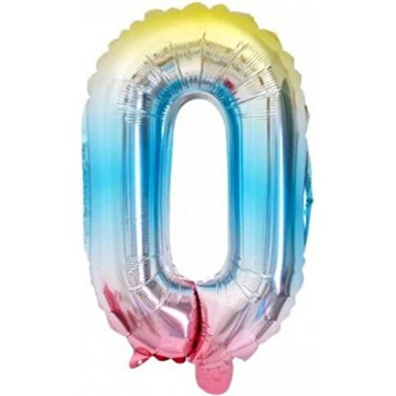 Benim Marifetlerim 0 Rakamı Rengarenk Folyo Balon 16 inch 40 cm