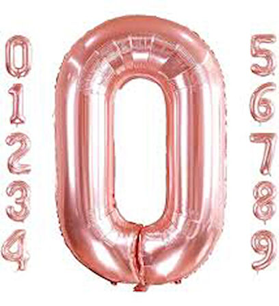 Benim Marifetlerim 0 Rakamı Rose Gold Folyo Balon 16 inch 40 cm