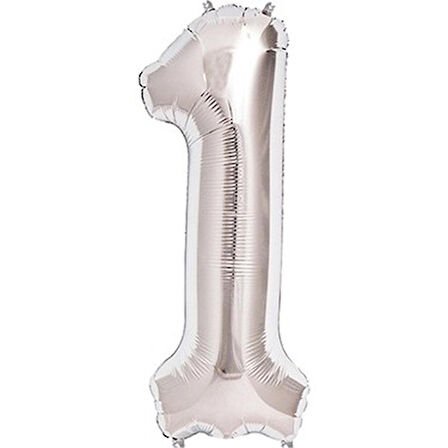Benim Marifetlerim 1 Rakamı Gümüş Folyo Balon 34 inch 86 cm