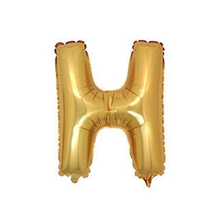 H Harfi Altın Folyo Balon 40 Inch 90 Cm