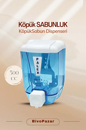 Palex (BİVOPAZAR) Köpük Sabun Dispenseri 500 ml - Şeffaf Mavi