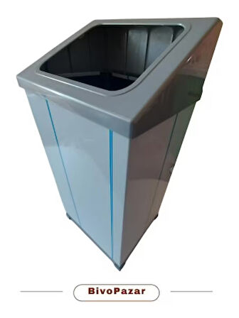 Krom Açık Çatı Kapaklı Çöp Kovası 7 Lt