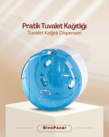 Pratik Tuvalet Kağıdı Dispenseri (İçten Çekmeli) Şeffasf Mavi